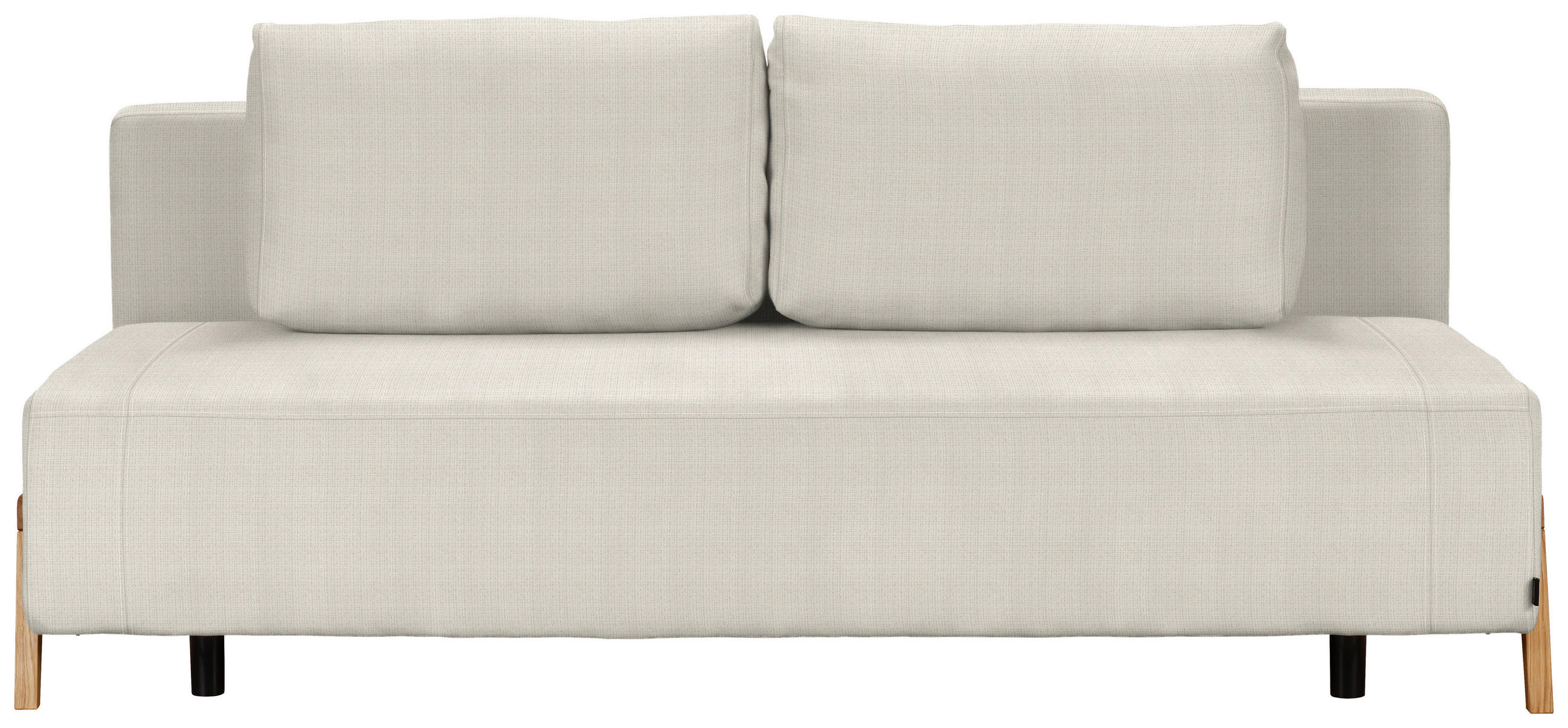 SCHLAFSOFA Chenille Ecru  - Ecru/Naturfarben, Design, Holz/Textil (211/88/102cm) - Niels Andersson