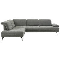 ECKSOFA Chenille Grau  - Schwarz/Grau, Design, Textil/Metall (236/311cm) - Beldomo System