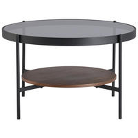 COUCHTISCH in Metall, Glas, Holzwerkstoff 74/43/74 cm  - Schwarz/Naturfarben, Design, Glas/Holzwerkstoff (74/43/74cm) - MID.YOU