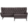 ECKSOFA in Mikrofaser Braun  - Schwarz/Braun, Design, Holz/Textil (237/165cm) - Stylife