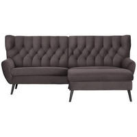 ECKSOFA in Mikrofaser Braun  237/165 cm  - Schwarz/Braun, Design, Holz/Textil (237/165cm) - Stylife