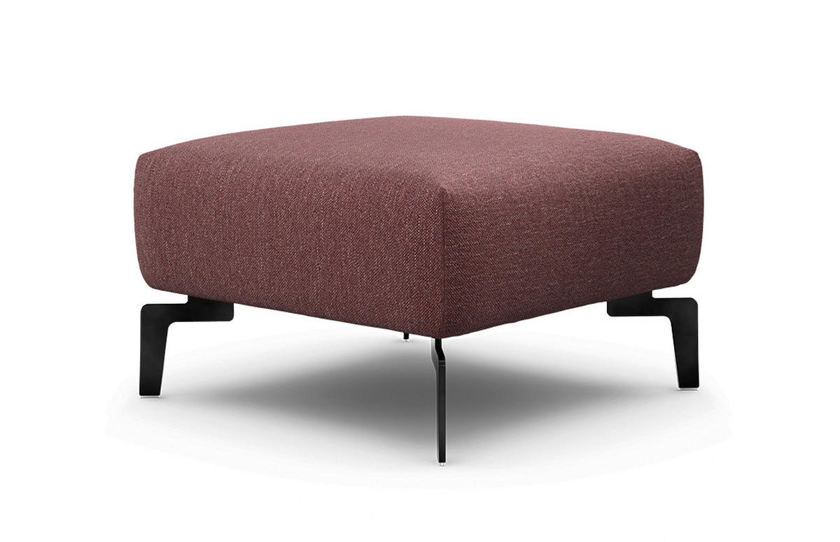 HOCKER in Textil Rot  - Rot/Schwarz, Design, Textil/Metall (70/70/46cm) - SENSOO