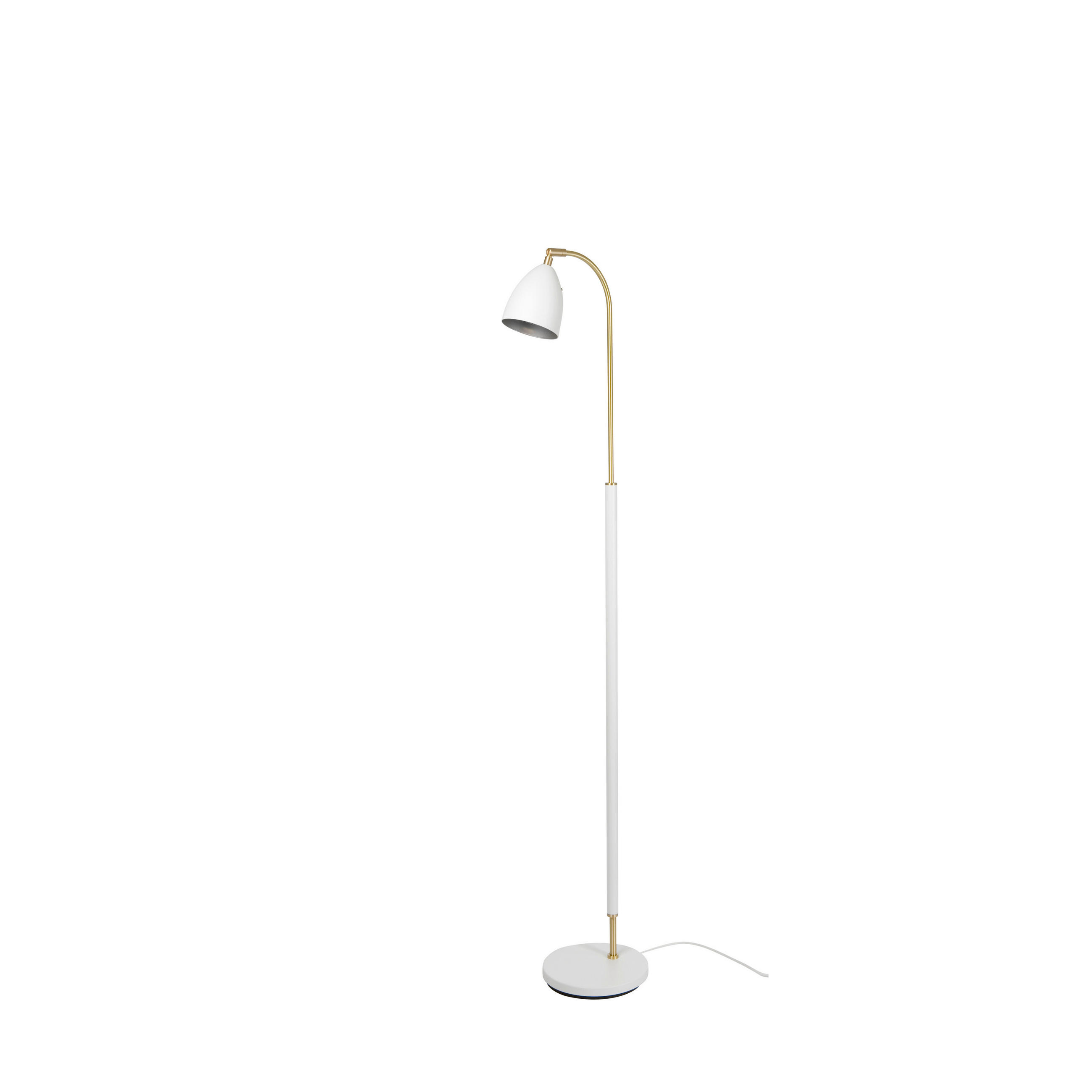 GOLVLAMPA Floor Lamp Deluxe 22,9/133,8 cm    - vit/mässingsfärgad, Basics, metall (22,9/133,8cm) - Belid
