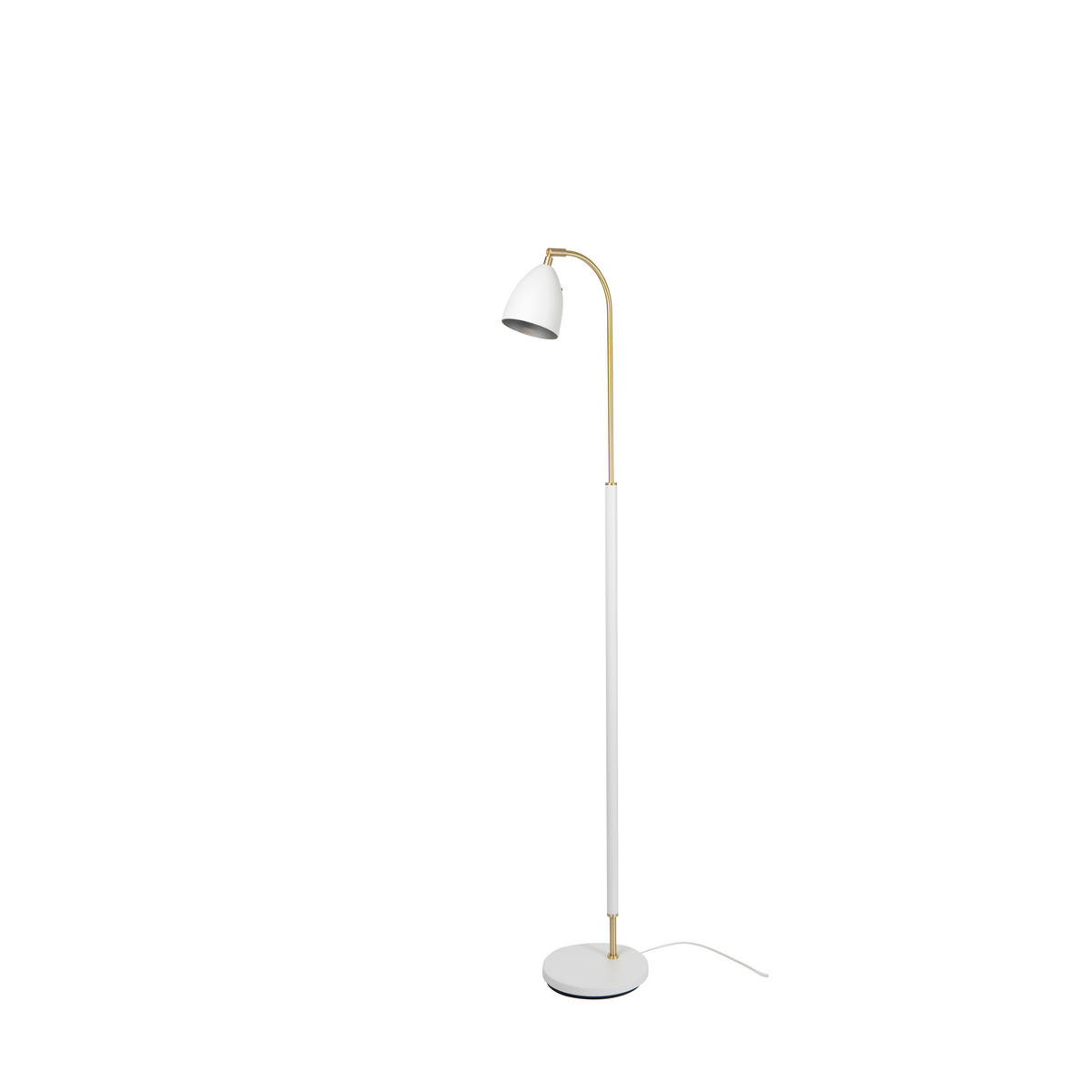 GOLVLAMPA Floor Lamp Deluxe 22,9/133,8 cm    - vit/mässingsfärgad, Basics, metall (22,9/133,8cm) - Belid