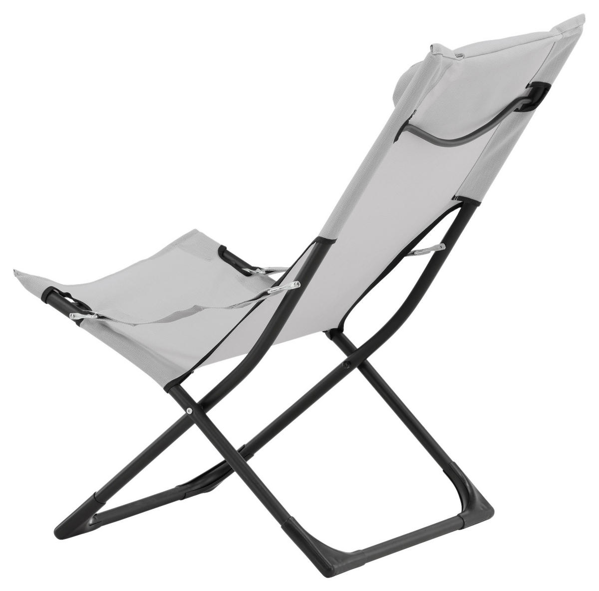 STRANDSESSEL 63/89/84 cm  - Schwarz/Grau, KONVENTIONELL, Textil/Metall (63/89/84cm) - Gardenson