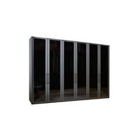 DREHTÜRENSCHRANK in Graphitfarben  - Schwarz/Graphitfarben, Design, Glas/Holzwerkstoff (300/236/58cm) - home24