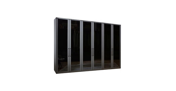 DREHTÜRENSCHRANK 300/236/58 cm 6-türig Graphitfarben - Schwarz/Graphitfarben, Design, Glas/Holzwerkstoff (300/236/58cm) - Novel