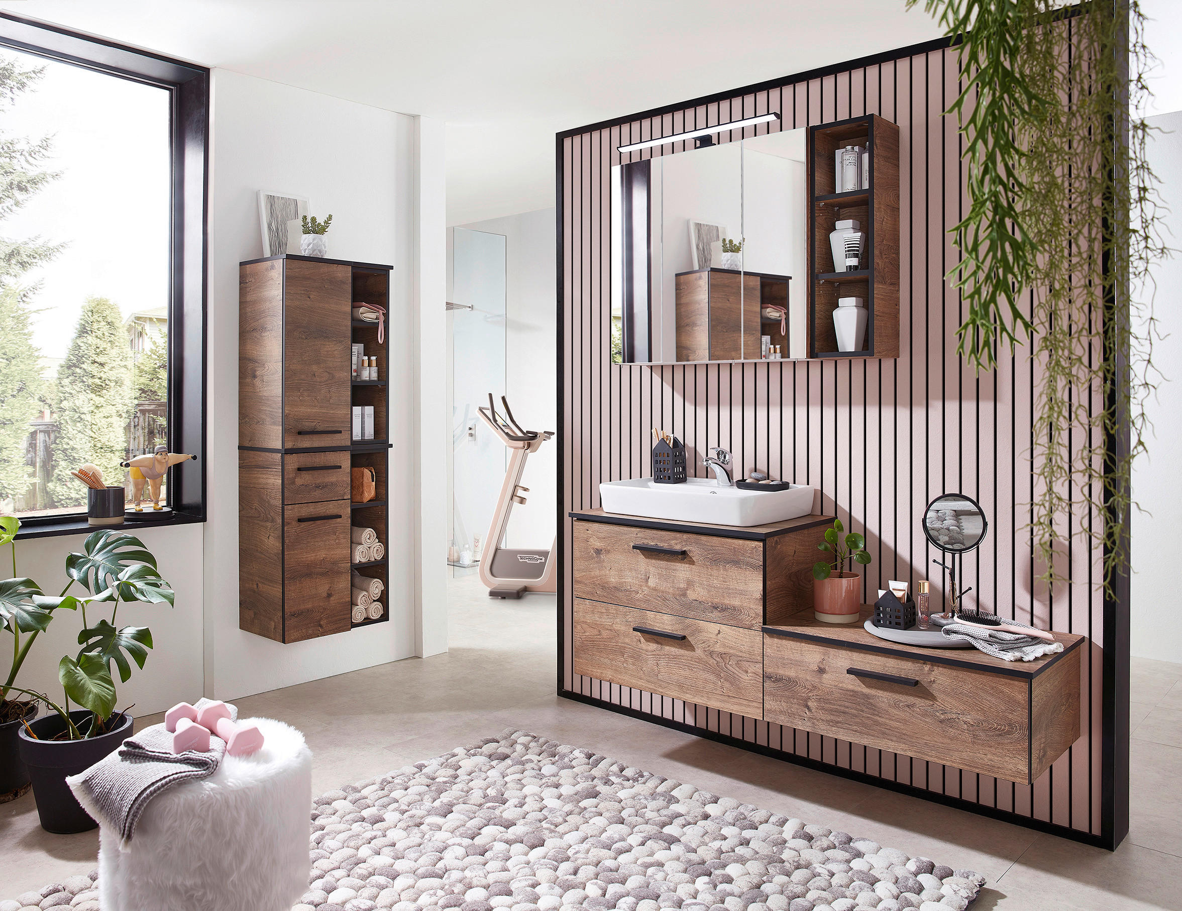 BADEZIMMERREGAL 20/71,7/33 cm  - Eichefarben, Design, Holzwerkstoff (20/71,7/33cm) - Xora
