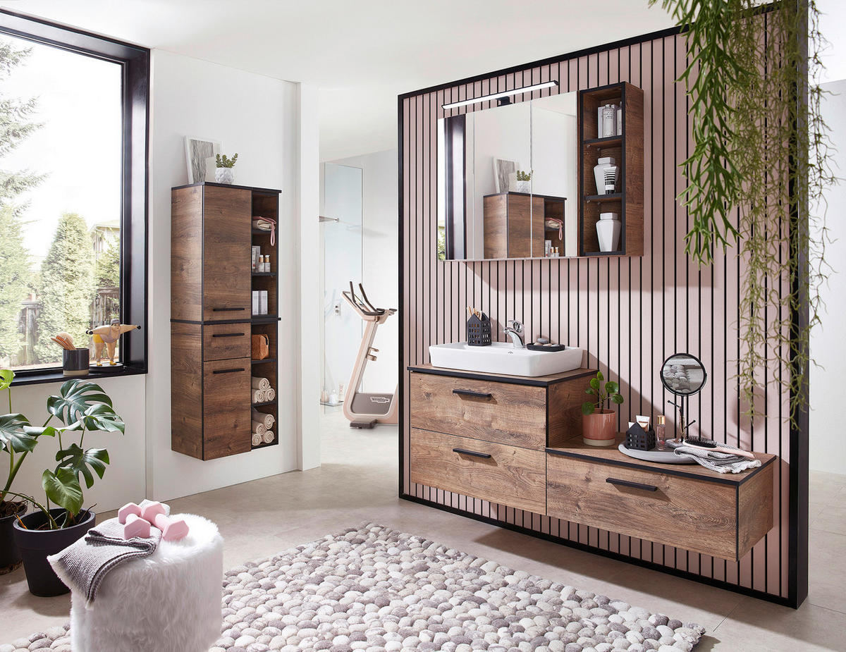 BADEZIMMERREGAL 20/71,7/33 cm  - Eichefarben, Design, Holzwerkstoff (20/71,7/33cm) - Xora
