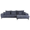 ECKSOFA in Flachgewebe Dunkelgrau  - Dunkelgrau/Schwarz, Konventionell, Textil/Metall (300/205cm) - MID.YOU