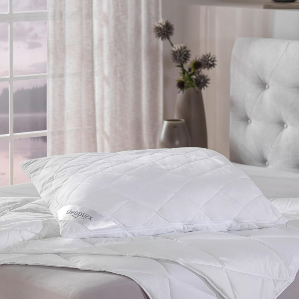 Thumbnail - Sleeptex Kopfkissen Oviedo, Weiß, Textil, Füllung: Polyester, 80x80 cm, Oeko-Tex® Standard 100, pflegeleicht, atmungsakt...