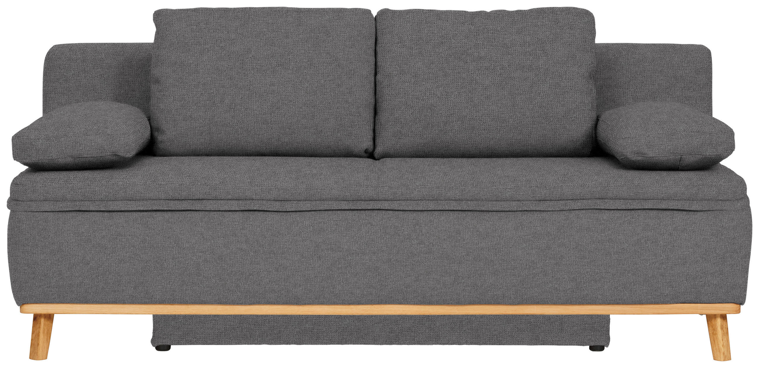 SCHLAFSOFA in Webstoff Dunkelgrau  - Dunkelgrau/Naturfarben, Konventionell, Holz/Textil (203/95/96cm) - Venda