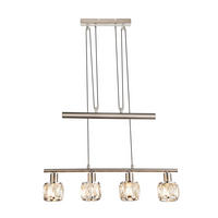 Lustră 60/9.2/160 cm  - culoare nichel/culoare crom, Basics, sticlă/metal (60/9.2/160cm)