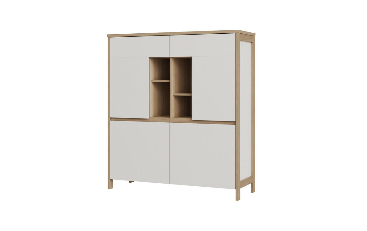 HIGHBOARD  111/125/39 cm  - Eichefarben/Weiß, Design, Holzwerkstoff (111/125/39cm) - MID.YOU