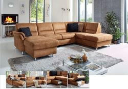 SOFFA - aluminiumfärg/rostfärgad, Klassisk, metall/textil (173/321/203cm) - Beldomo System