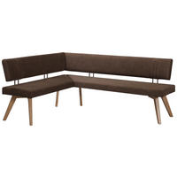 ECKBANK in Holz, Textil Dunkelbraun, Wildeiche  - Wildeiche/Eichefarben, Design, Holz/Textil (190/200cm) - Venda