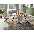 STUHL drehbar Webstoff Rosa, Schwarz  - Schwarz/Rosa, Design, Textil/Metall (46,5/87/64cm) - Voleo