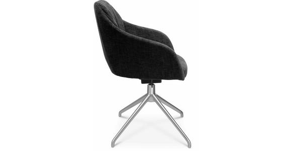 ARMLEHNSTUHL in Aluminium Velours - Graphitfarben/Alufarben, Design, Textil/Metall (58/81,5-84,5/60cm) - Johann Jakob