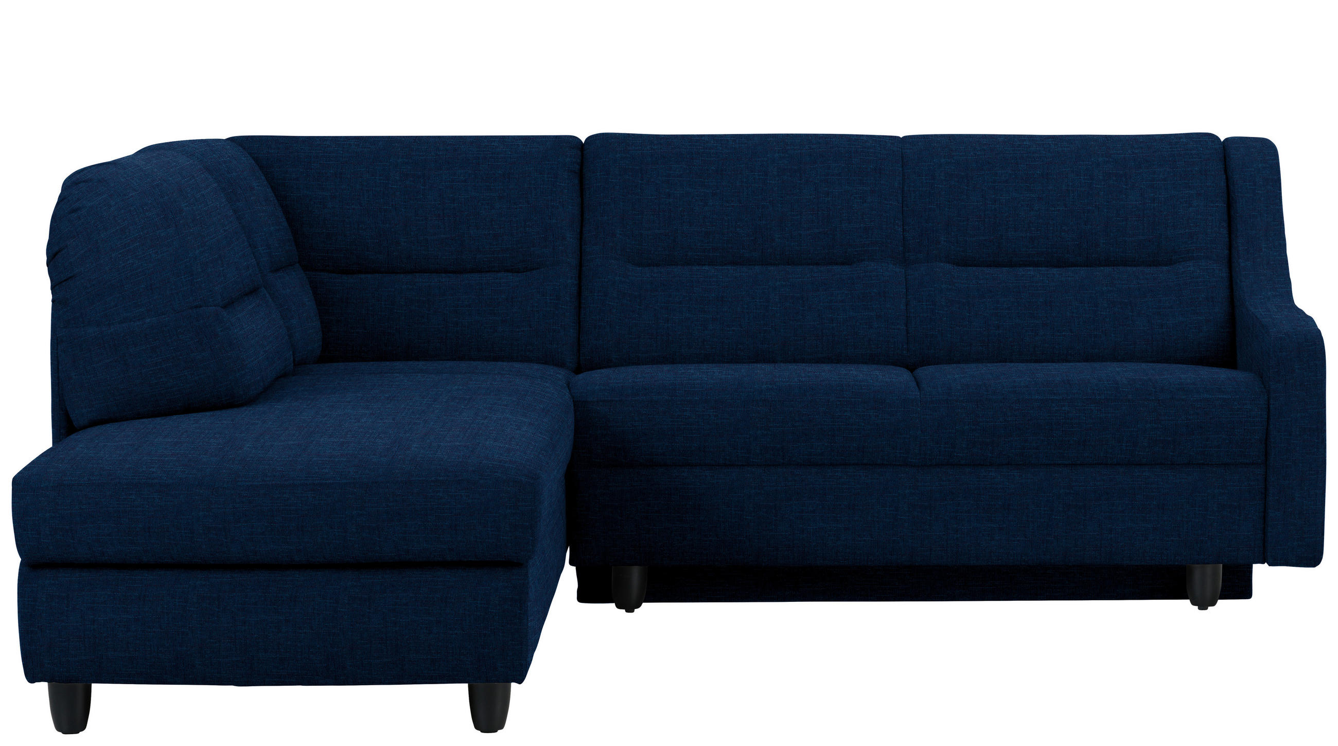 ECKSOFA in Chenille Dunkelblau  208/226 cm  - Schwarz/Dunkelblau, KONVENTIONELL, Textil (208/226cm) - Sedda