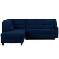 ECKSOFA in Chenille Dunkelblau  208/226 cm  - Schwarz/Dunkelblau, KONVENTIONELL, Textil (208/226cm) - Sedda