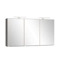 SPIEGELSCHRANK 120/64/20 cm  - Schwarz/Weiß, Trend, Glas/Holzwerkstoff (120/64/20cm) - Held