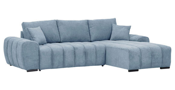 ECKSOFA Blau Flachgewebe  - Blau/Schwarz, KONVENTIONELL, Holz/Textil (275/180cm) - Carryhome