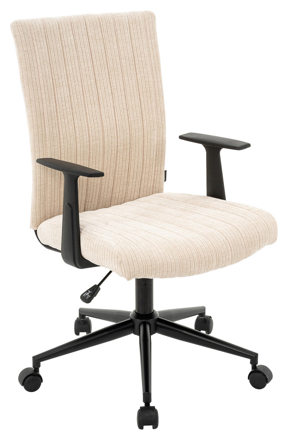 OTOČNÁ STOLIČKA, kord, krémová, čierna - čierna/krémová, Konventionell, kov/textil (59/93-101/62cm) - Carryhome