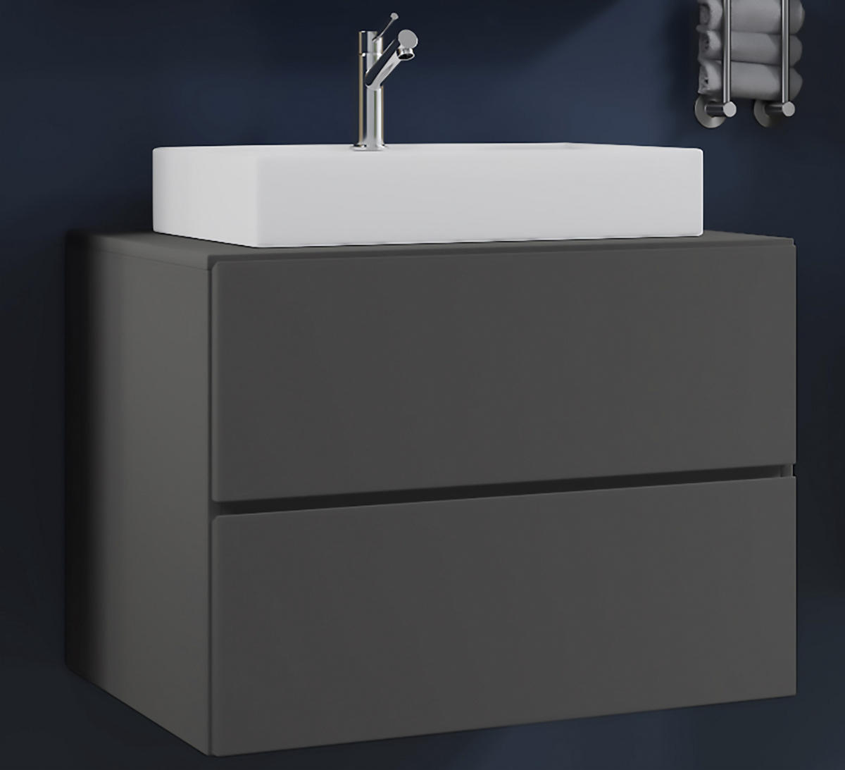 WASCHTISCHKOMBI 60 cm  - Weiss/Anthrazit, Modern, Keramik/Holzwerkstoff (60cm) - MID.YOU