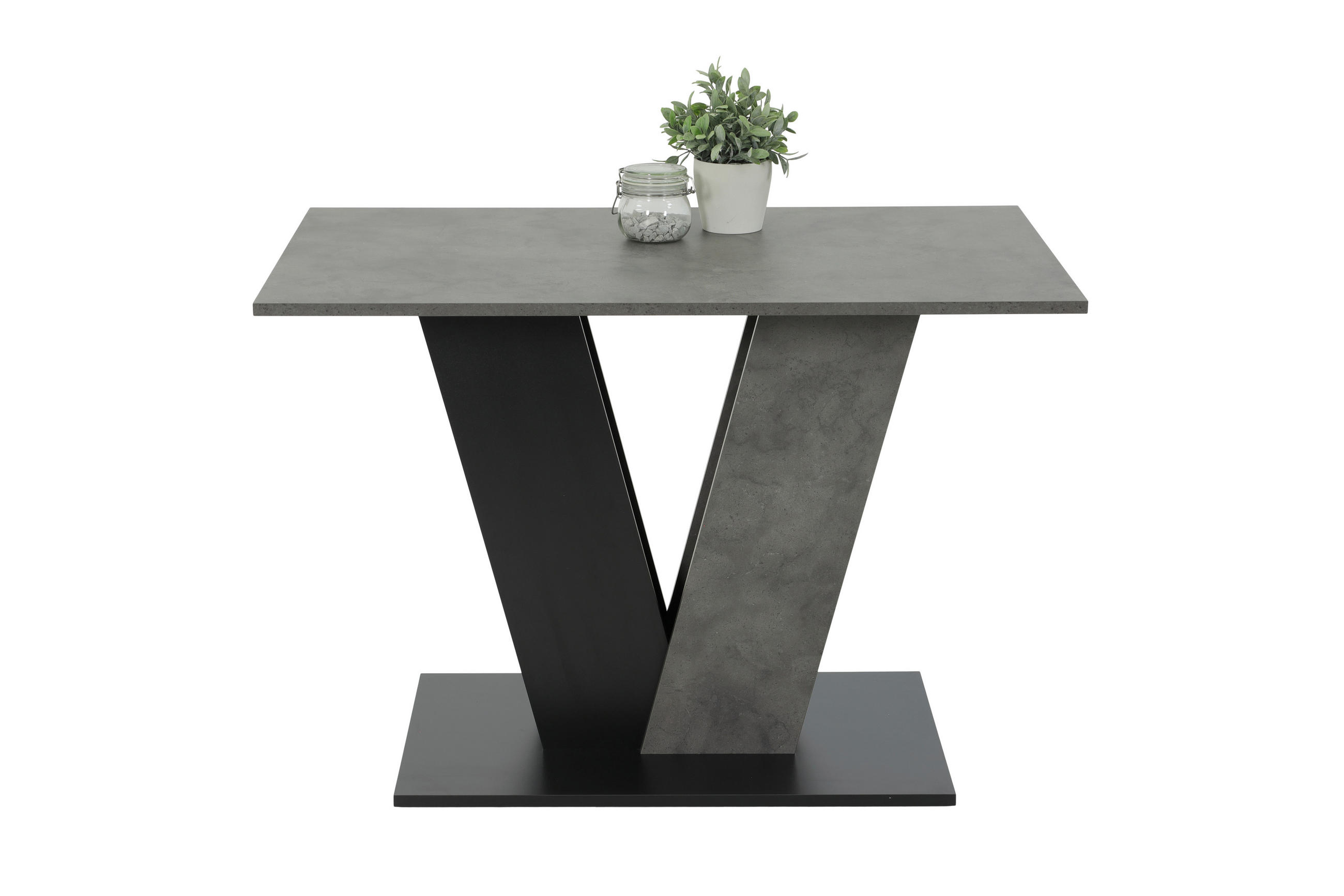 ESSTISCH 110/76/68 cm Nachbildung  Holzwerkstoff Variantenauswahl rechteckig Schwarz, Dunkelgrau  - Dunkelgrau/Schwarz, MODERN, Holzwerkstoff (110/76/68cm) - P & B