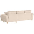 ECKSOFA in Flachgewebe Creme  - Eichefarben/Creme, KONVENTIONELL, Holz/Textil (265/159cm) - Carryhome