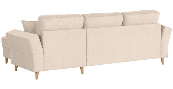 ECKSOFA in Flachgewebe Creme  - Eichefarben/Creme, KONVENTIONELL, Holz/Textil (265/159cm) - Carryhome