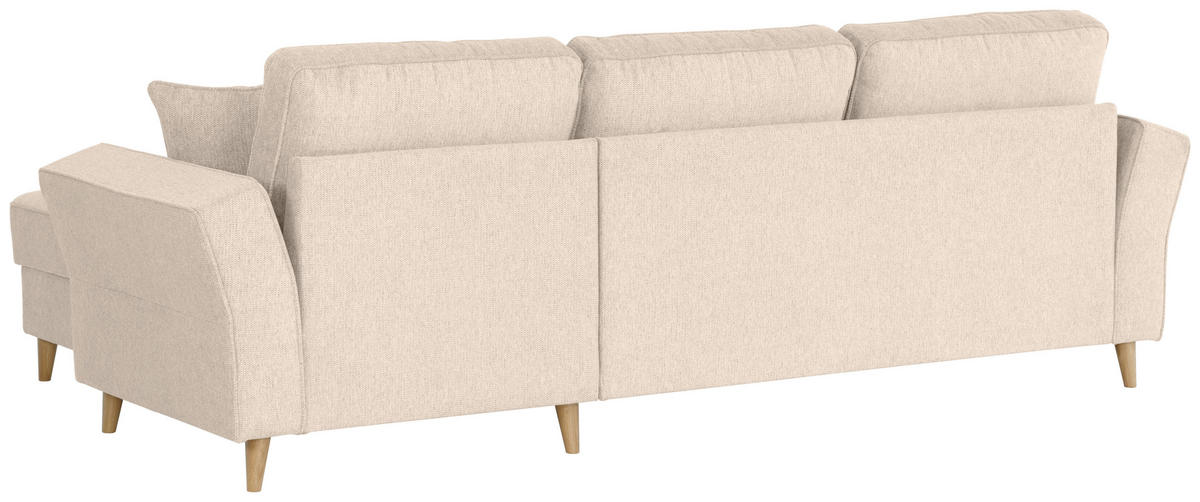 ECKSOFA in Flachgewebe Creme  - Eichefarben/Creme, Konventionell, Holz/Textil (265/159cm) - Carryhome