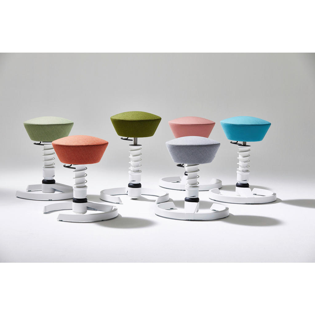 Thumbnail - Aeris Bürohocker Swopper, Weiß, Petrol, Metall, Textil, C-Form, rund, 55x45.66x55 cm, Made in Germany, Oeko-Tex® Standar...