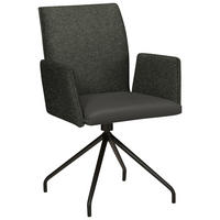 ARMLEHNSTUHL  in Stahl Webstoff, Mikrofaser  - Anthrazit/Schwarz, Design, Textil/Metall (60/91/60cm) - Moderano