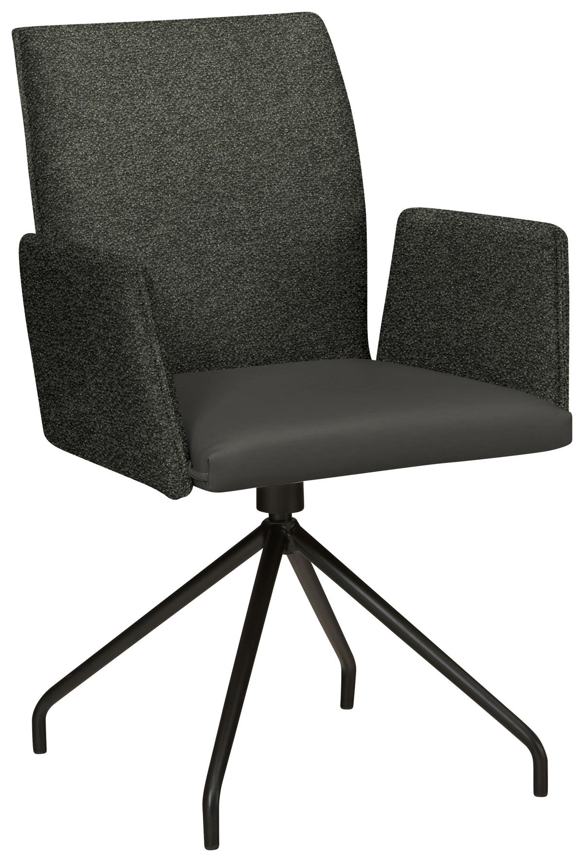 ARMLEHNSTUHL  in Stahl Webstoff, Mikrofaser  - Anthrazit/Schwarz, Design, Textil/Metall (60/91/60cm) - Moderano