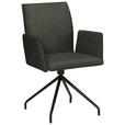 ARMLEHNSTUHL  , Typenauswahl, Sitzfläche 360° drehbar  , Webstoff, Mikrofaser  ,  - Anthrazit/Schwarz, Design, Textil/Metall (60/91/60cm) - Moderano