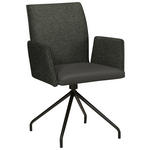 ARMLEHNSTUHL  , Typenauswahl, Sitzfläche 360° drehbar  , Webstoff, Mikrofaser  ,  - Anthrazit/Schwarz, Design, Textil/Metall (60/91/60cm) - Moderano