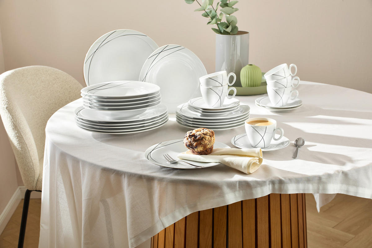 KOMBINOVANÝ SERVIS, 30-dielne, porcelán - biela, Konventionell, keramika - Seltmann Weiden
