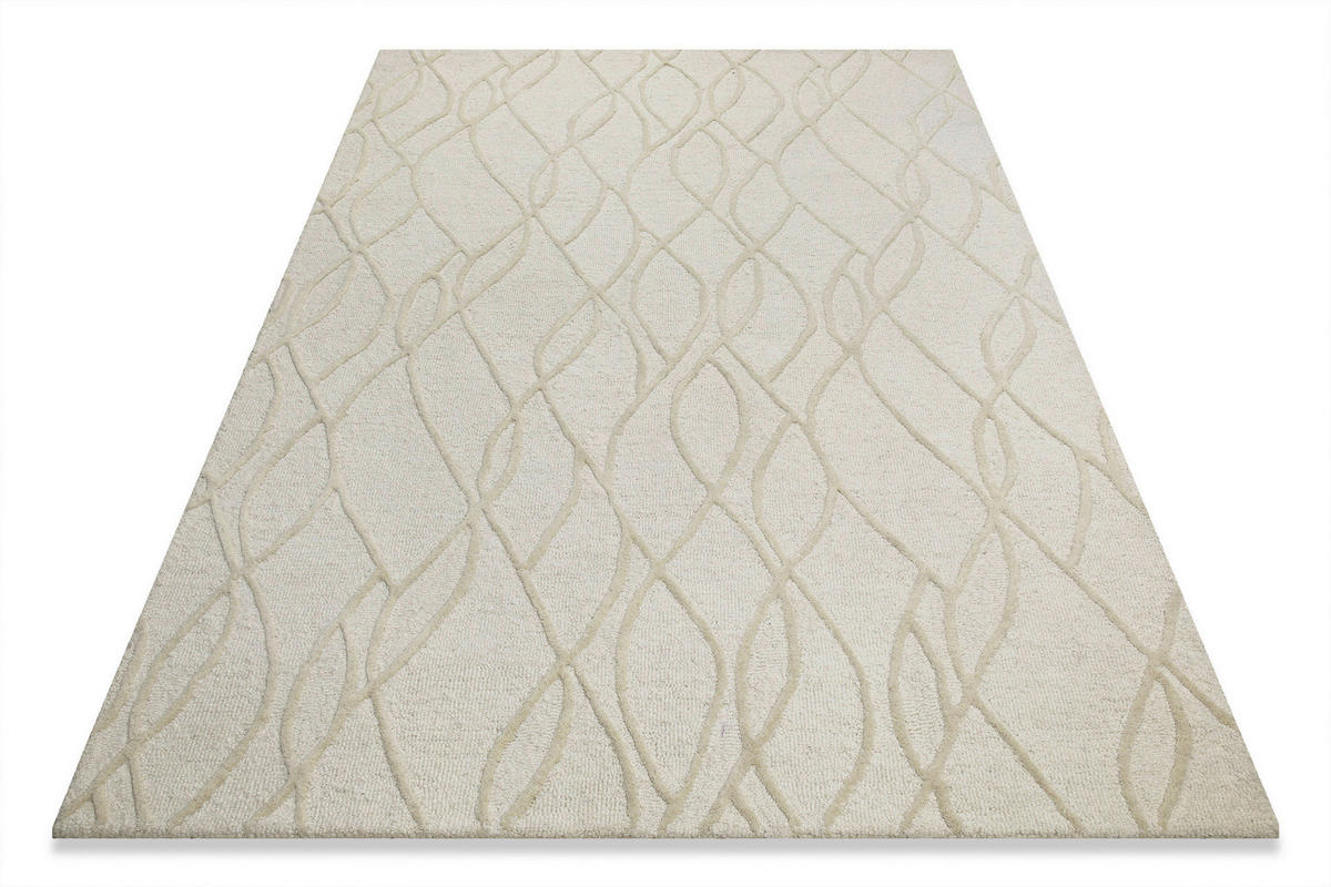 WEBTEPPICH Wohnzimmer 160/230 cm Hampton Twentythree Creme rechteckig  - Creme, Design, Textil (160/230cm) - WECON HOME