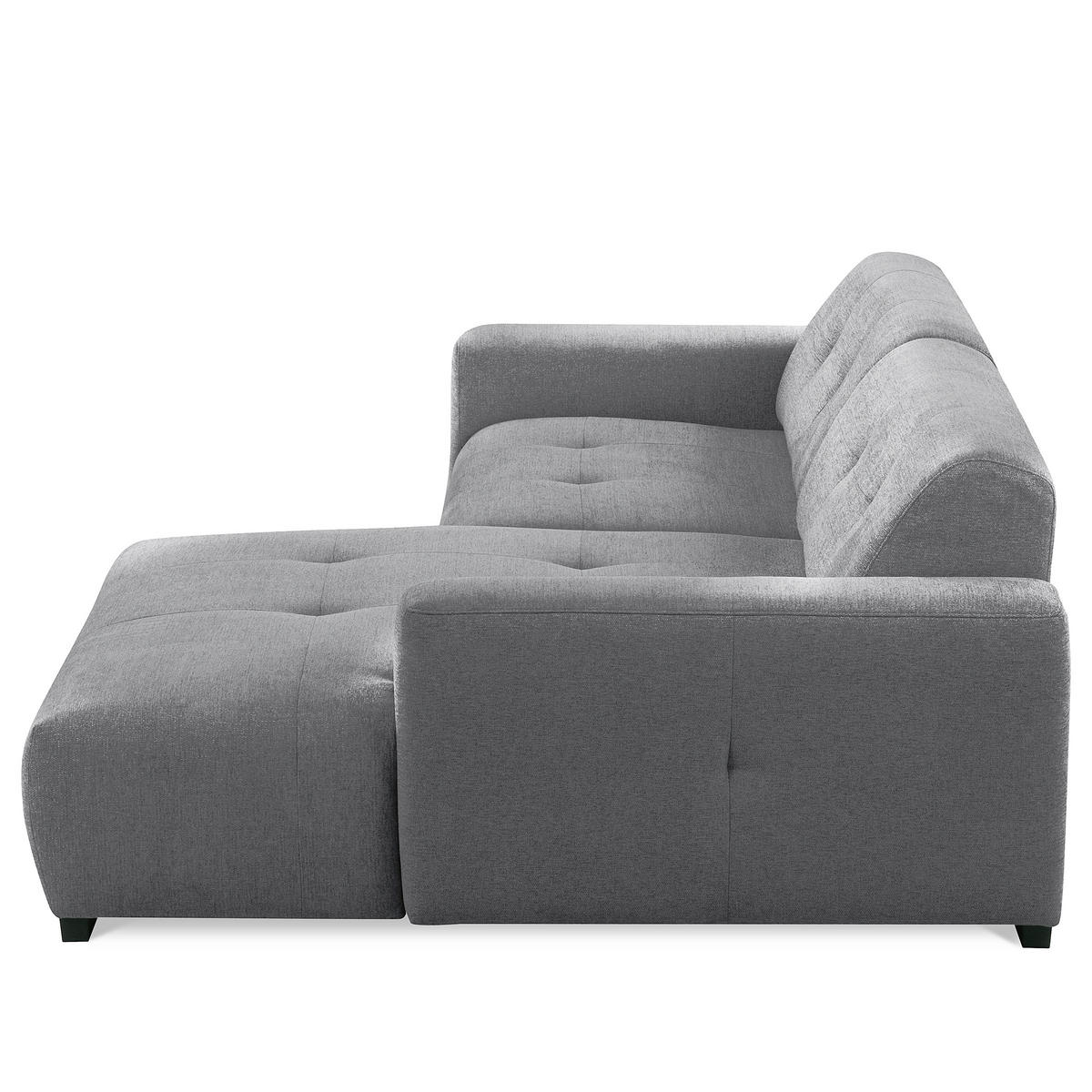ECKSOFA AUSTIN Grau Flachgewebe Sitztiefenverstellung  - Schwarz/Grau, Design, Kunststoff/Textil (286/169cm) - Livetastic