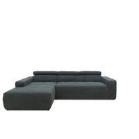 ECKSOFA in Mikrofaser Dunkelgrau  175/285 cm  - Dunkelgrau/Schwarz, Design, Kunststoff/Textil (175/285cm) - MID.YOU