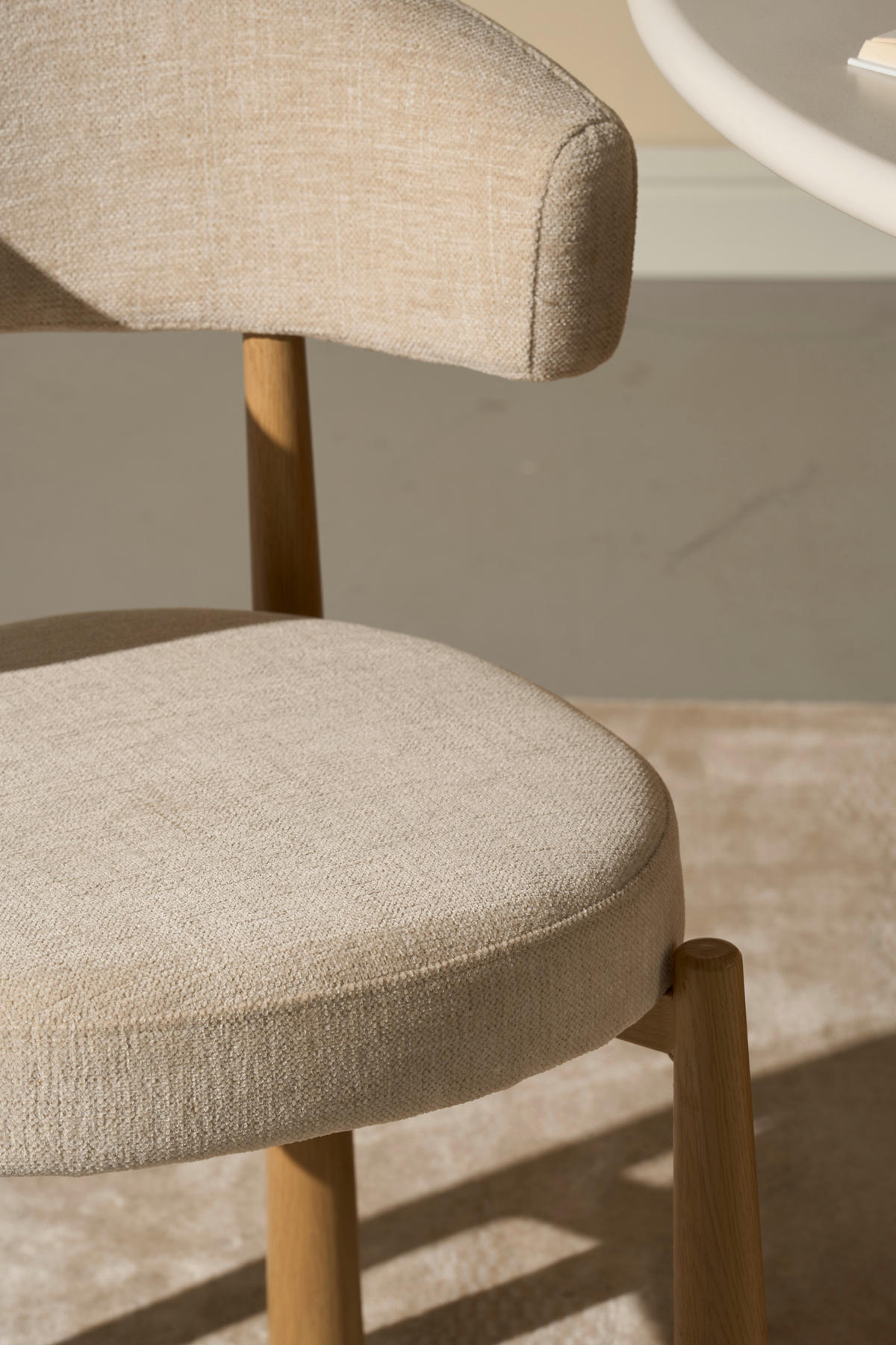 STUHL   Leinenoptik  Beige  - Eichefarben/Beige, MODERN, Holz/Textil (47/81/50cm) - Livetastic
