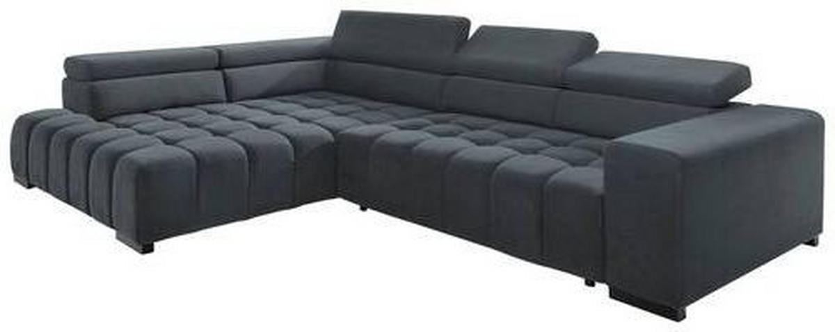 ECKSCHLAFSOFA in Dunkelgrau Textil   - Dunkelgrau/Schwarz, Design, Holz/Textil (201/307cm) - Livetastic