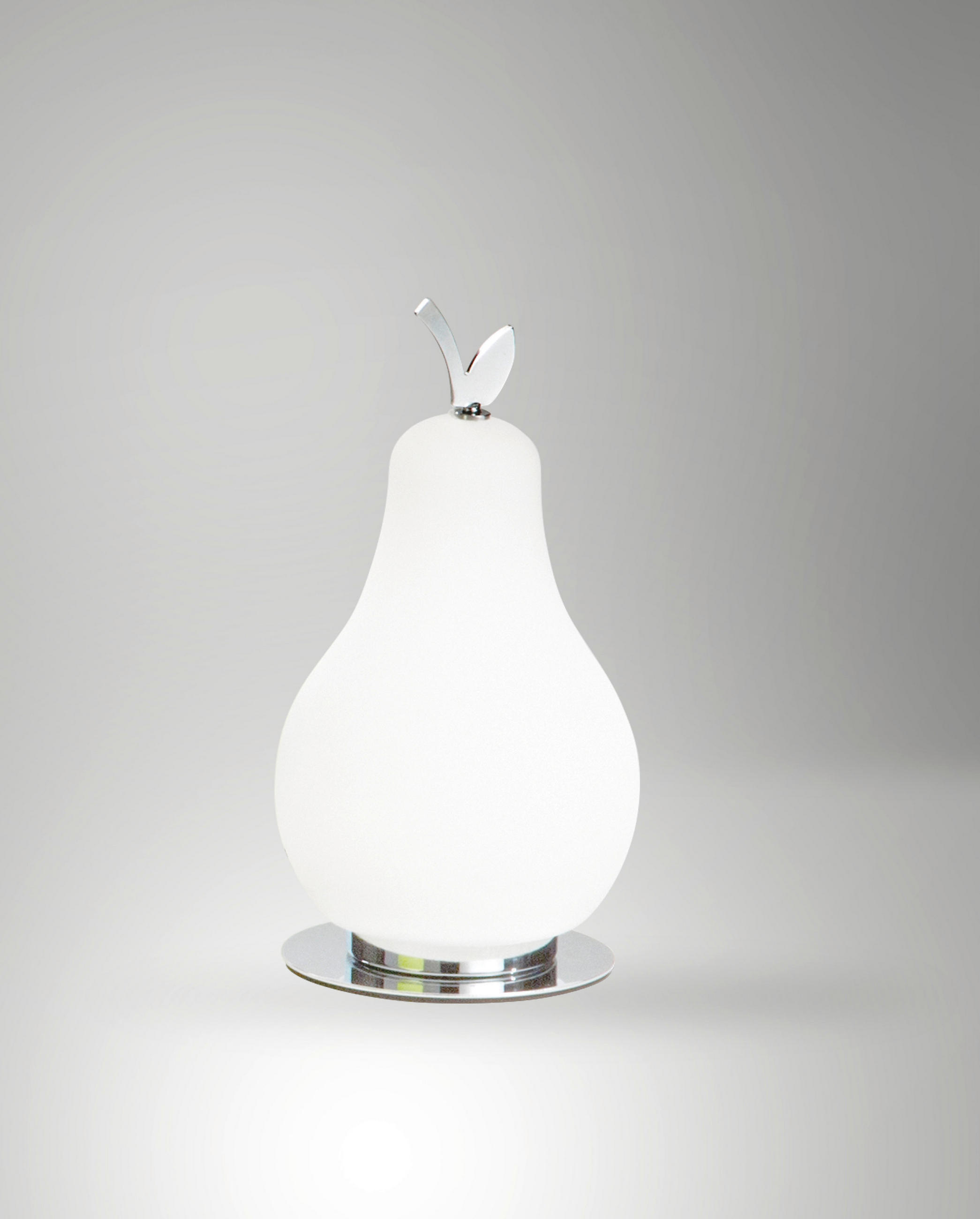 LED-TISCHLEUCHTE 12/23 cm   - Chromfarben/Weiß, Design, Glas/Metall (12/23cm) - Fabas Luce