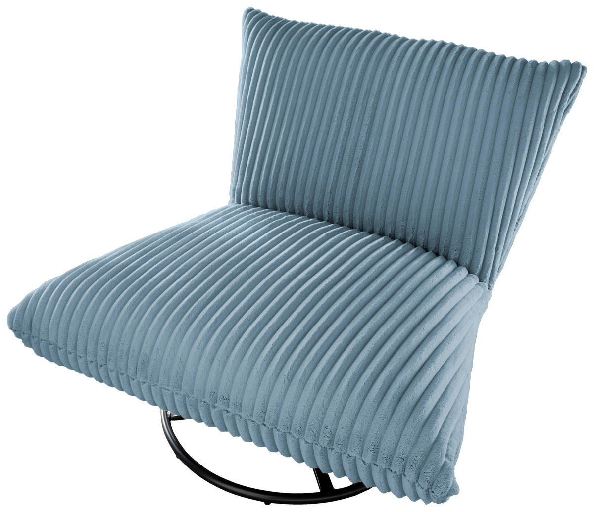 RELAXSESSEL in Textil Hellblau  - Schwarz/Hellblau, Design, Textil/Metall (100/78/96cm) - Livetastic