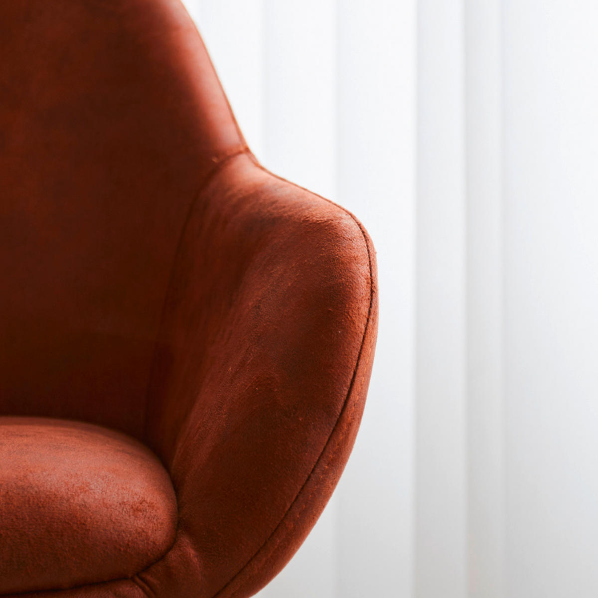 BARHOCKER-SET Mikrofaser Cognac Sitzfläche 180° drehbar, automatische Rückholfunktion  - Cognac/Schwarz, MODERN, Textil/Metall (55/109/57cm) - MID.YOU