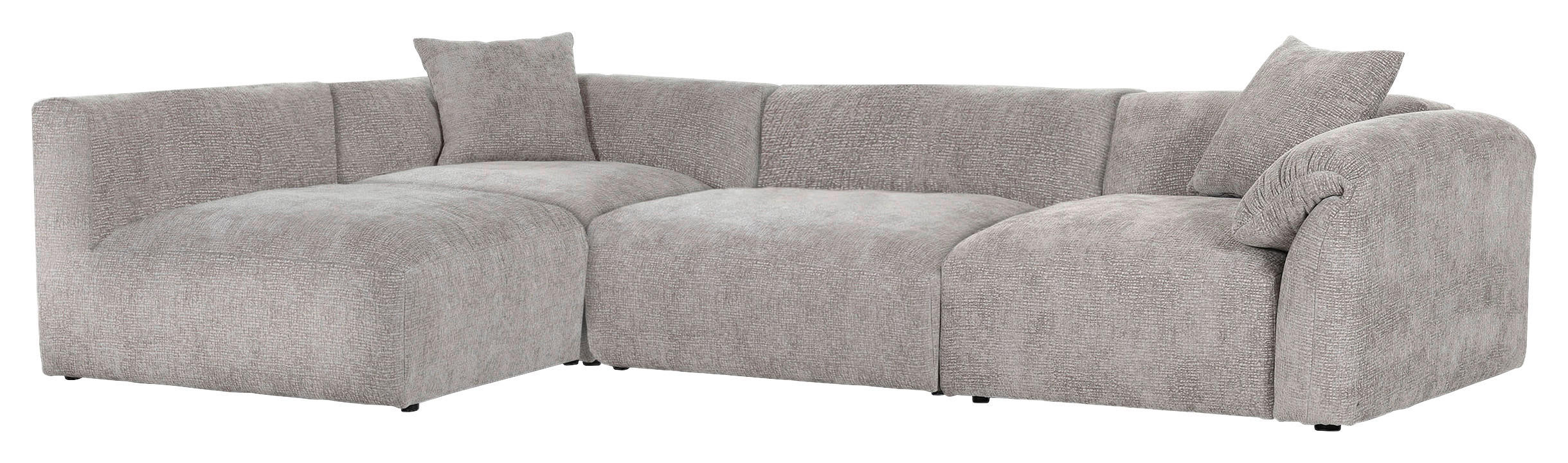 ECKSOFA Braun Flachgewebe - Schwarz/Braun, MODERN, Kunststoff/Textil (239/317cm) - Carryhome