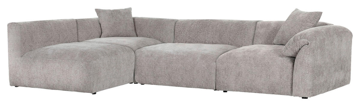ECKSOFA in Flachgewebe Braun  - Schwarz/Braun, Modern, Kunststoff/Textil (239/317cm) - Carryhome