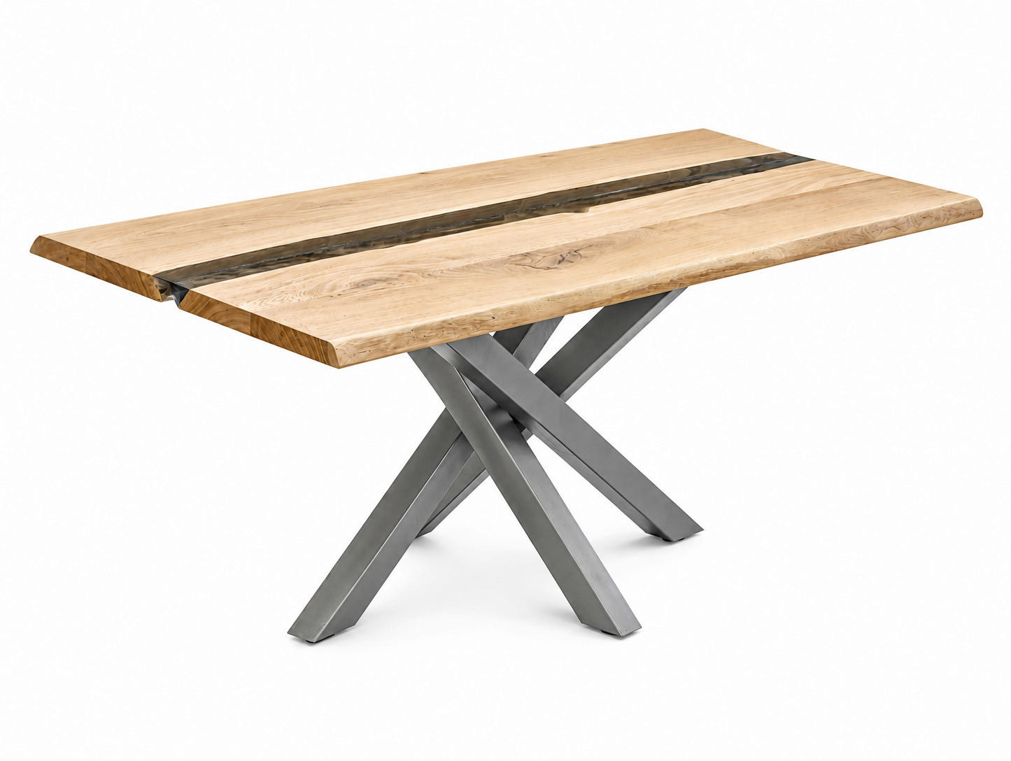 ESSTISCH 200/90/76 cm Echtholz  Holz rechteckig Eichefarben, Dunkelgrau  - Dunkelgrau/Eichefarben, LIFESTYLE, Holz/Metall (200/90/76cm) - Linea Natura