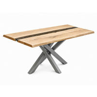 ESSTISCH 200/90/76 cm Echtholz  Holz rechteckig Eichefarben, Dunkelgrau  - Dunkelgrau/Eichefarben, LIFESTYLE, Holz/Metall (200/90/76cm) - Linea Natura